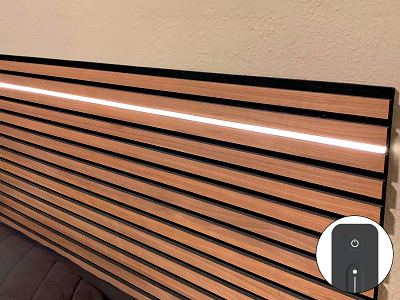 LAMEL-LED G2 SORT plug'n play pakke 2x240 cm. lys og tilslutning INKL. fjernbetjening