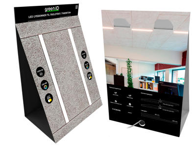 Borddisplay LED for Troldtekt/træbeton inkl. fjernbetjening og strømforsyning