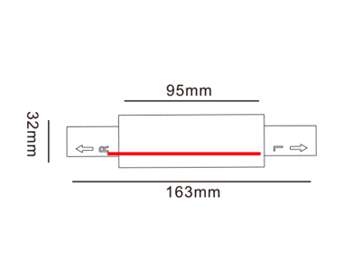 Slim Track Rail samlestykke indvendig – 1-faset / 2-ledet – hvid (64006)