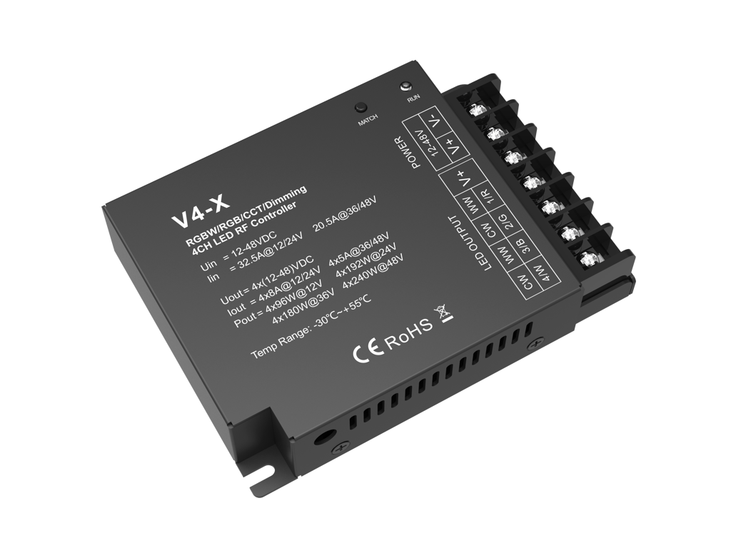 RF dimming controller. RGB/RGBW/CCT. 12-48V DC