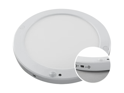 LED indbyg/påbyg. sensor-lampe Ø:220 mm. 3.000K