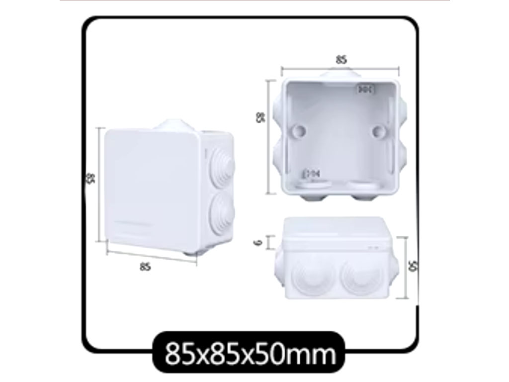 Sløjfedåse. IP55. 85x85x50 mm.