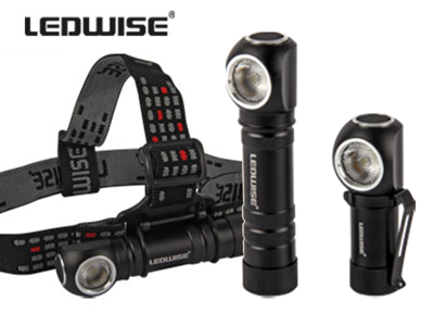 Ledwise genopladelige håndholdte lygter / pandelygter - 2 stk.