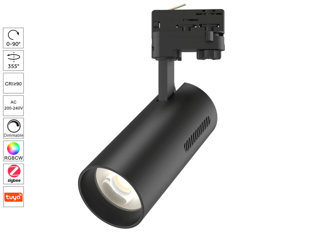 LED RGBCTA skinnespot 20W – sort