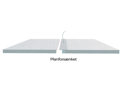 PureLED lysskinne for Troldtekt 60 cm. planforsænket 