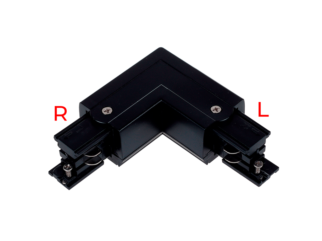 Track Rail hjørne-kobling højre – 3-faset – sort