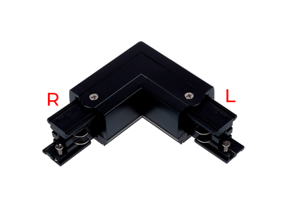 Track Rail hjørne-kobling højre – 3-faset – sort