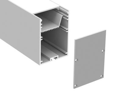 Alu-skinne for LED strip 50x70. hvid. 150 cm. inkl. matteret cover og hvide endestykker