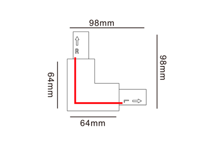 Slim Track Rail hjørnetilslutning højre 1-faset – hvid