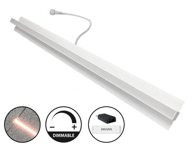 LED Troldtekt lysskinne 60 cm. WW m/DALI+PUSH driver (jf. produktionsliste)