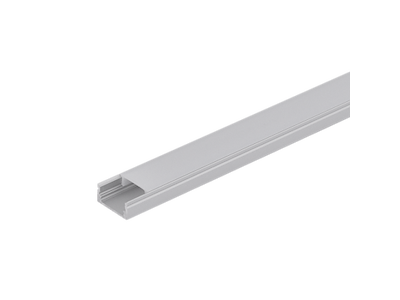 Aluminiumsprofil 12 mm til LED strip. 2 m. inkl. opal cover. 2 clips og endestykker