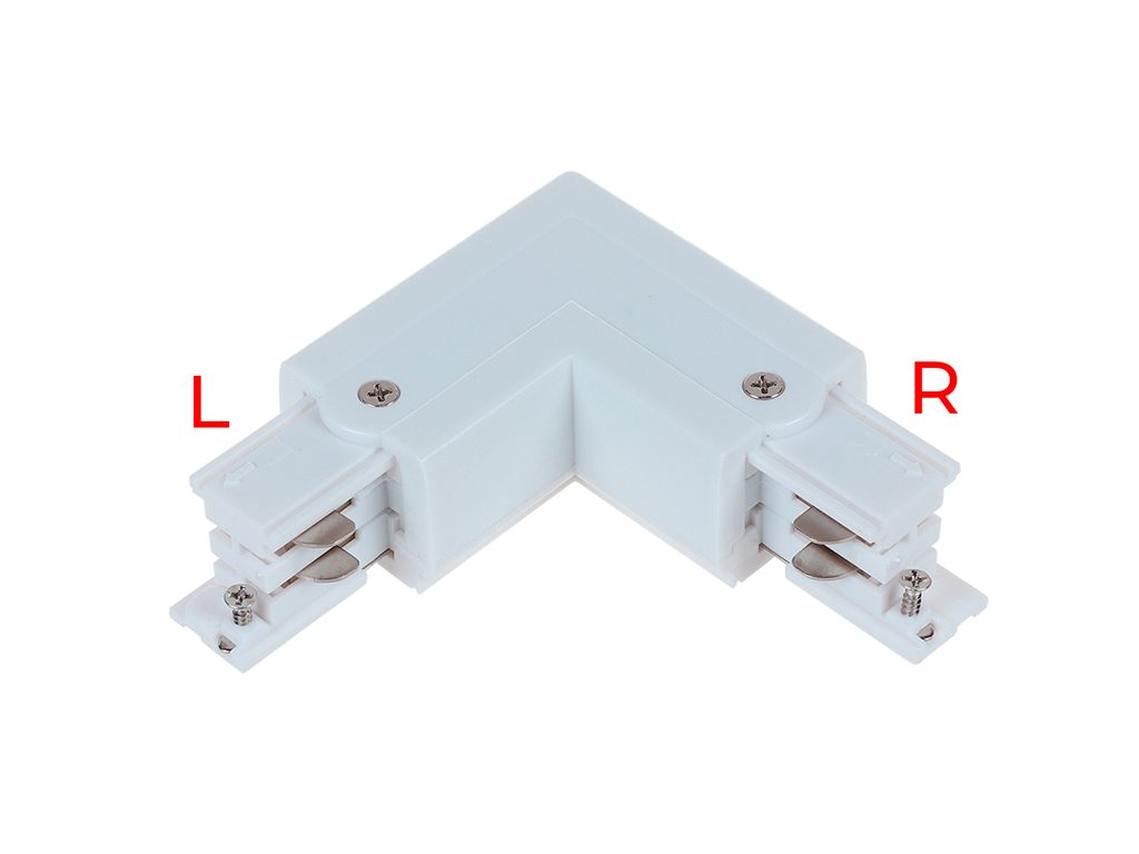 Track Rail hjørne-kobling venstre – 3-faset – hvid