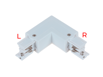 Track Rail hjørne-kobling venstre – 3-faset – hvid