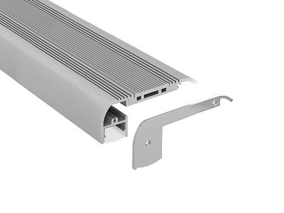 Alu-skinne for trappe trin. 1m