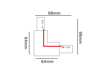 Slim Track Rail hjørnetilslutning venstre 1-faset – hvid