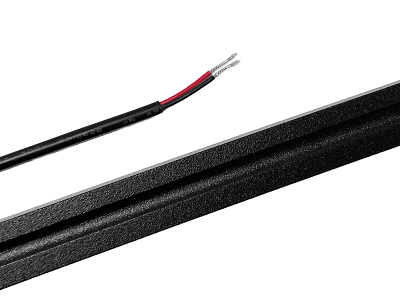 LED lysskinne SORT 60 cm. (17x15 mm) inkl. cover. 2 stk. clips samt endestykker