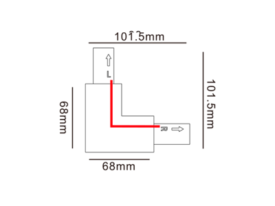 Track Rail hjørne-kobling venstre – 3-faset – hvid