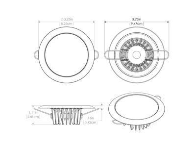 Downlight varm 10-30v dim crom