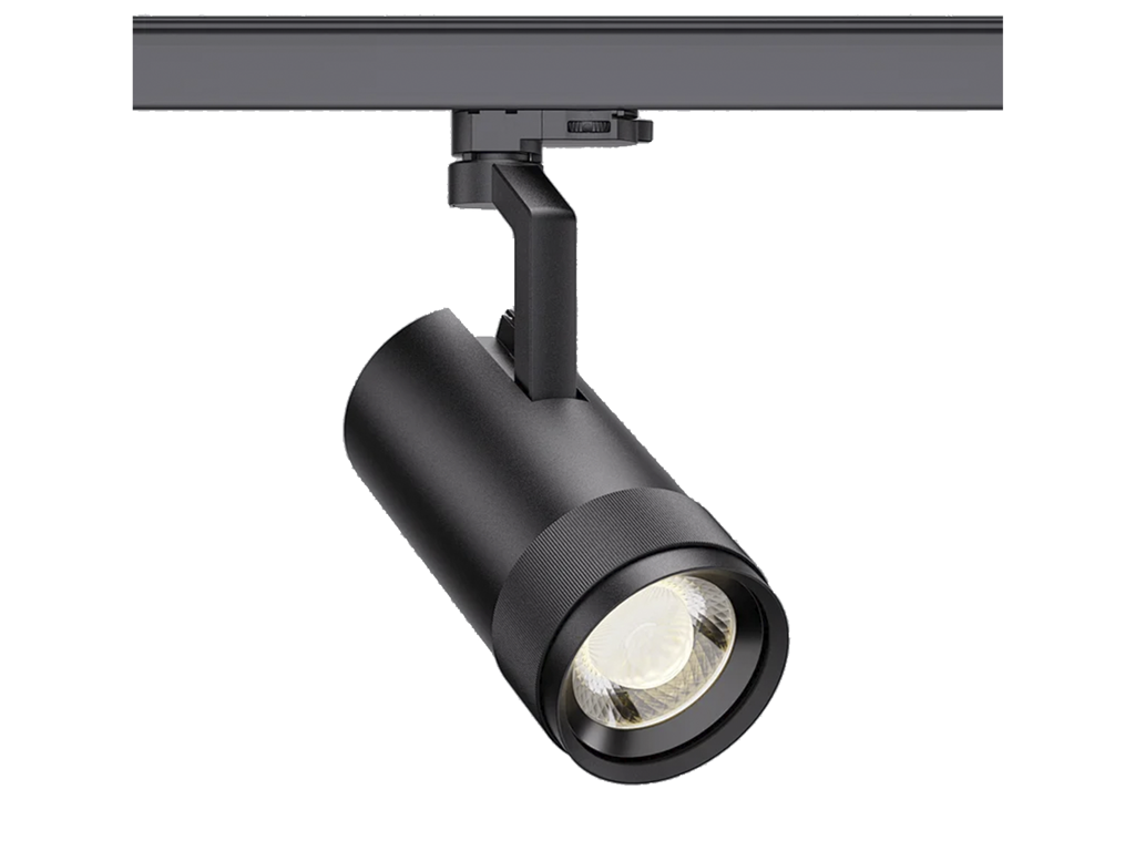 LED skinnespot HYRO 30W DALI zoom – varm hvid – sort – 3-faset 6-pin adapter