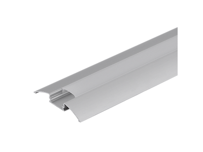 Fodliste-aluminiumsprofil 12 mm til LED strip. 2 m. inkl. opal cover. 2 clips og endestykker