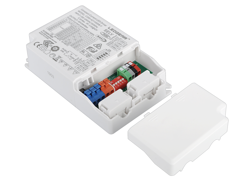 LEDGEAR DALI-2/0-10V/PWM/PUSH dæmpbar driver 650-1100mA. output 14-42V DC