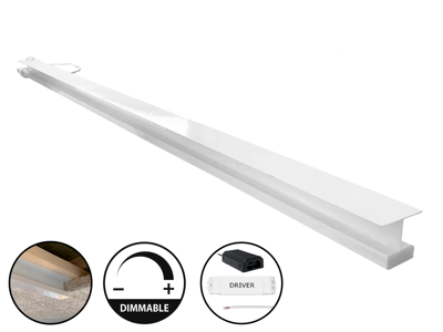 LED Troldtekt underforsænket lysskinne 60 cm. WW. DALI/PUSH