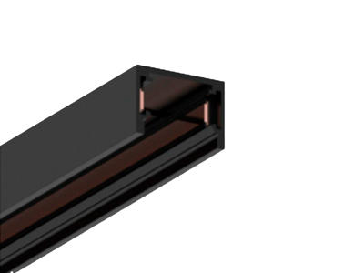 48V Tracklight Skinne for LED. Sort. 2 M.