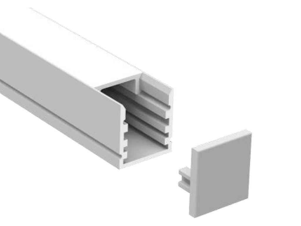 Alu-skinne (14x15 mm.) for LED strip 180 cm. inkl. cover og clips