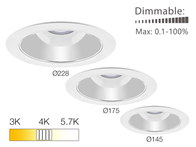 SPECTRE dæmpbar downlight, 3000K+4000K+5700K