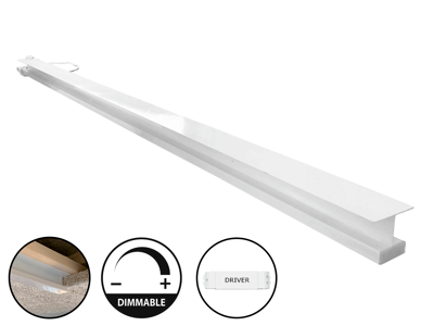 LED Troldtekt underforsænket lysskinne 60 cm. WW 22W. TRIAC/PUSH (jf. produktionsliste)