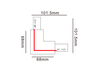 Track Rail hjørne-kobling højre 3-faset sæt hvid