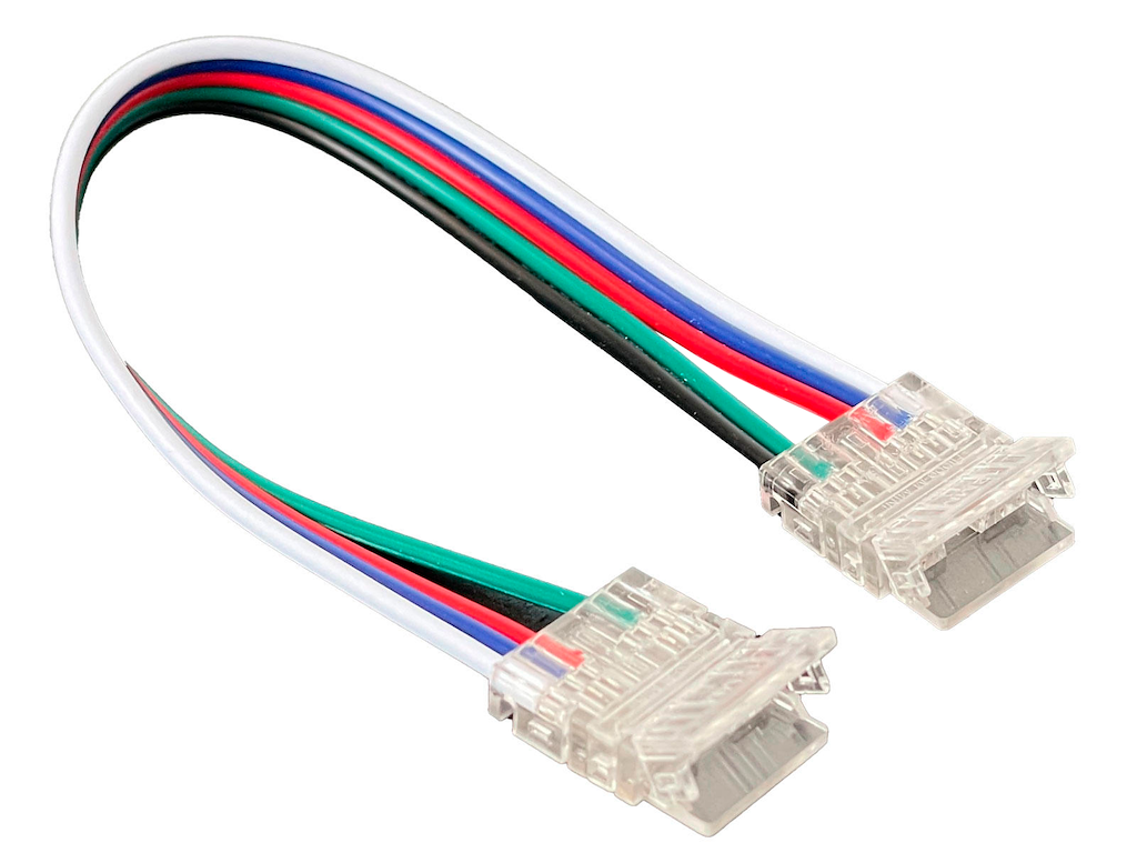 Adapter for LED strip. Samler med ledning. 10mm. COB. RGBW. IP20