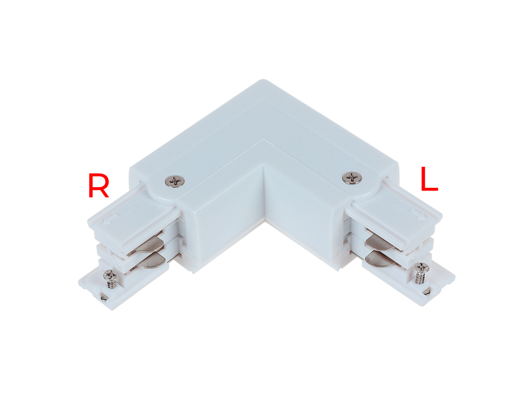 Track Rail hjørne-kobling højre 3-faset sæt hvid