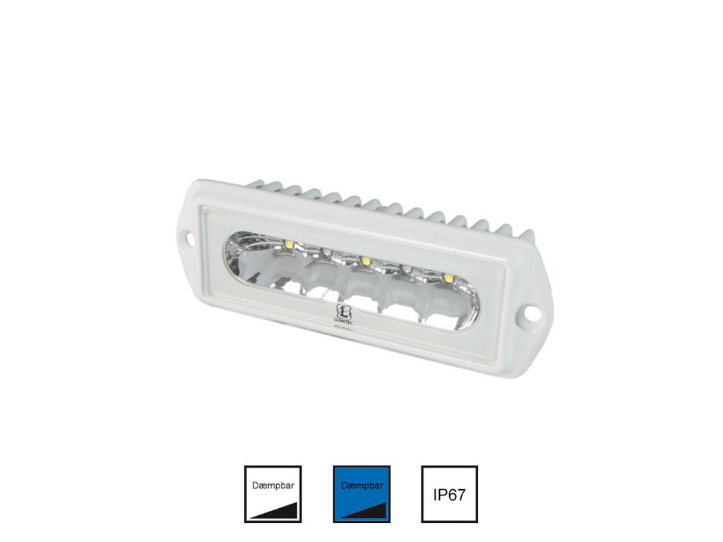 Dækslys hvid/blå dim in.10-30v
