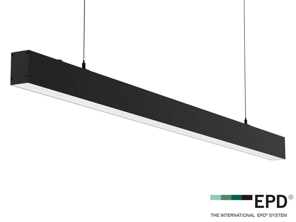 LED SQUARE G5 armatur SORT. 40W. DALI. 3000+4000K. CRI90. 120 cm.