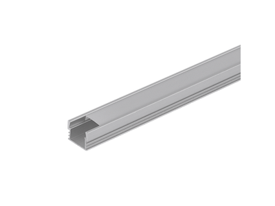 Indbygnings-aluminiumsprofil 12 mm til LED strip. 2 m. inkl. opal cover. 2 clips og endestykker