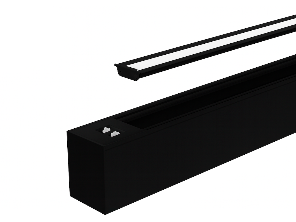 Uplight-modul for SQUARE G4/G5 120 cm. SORT