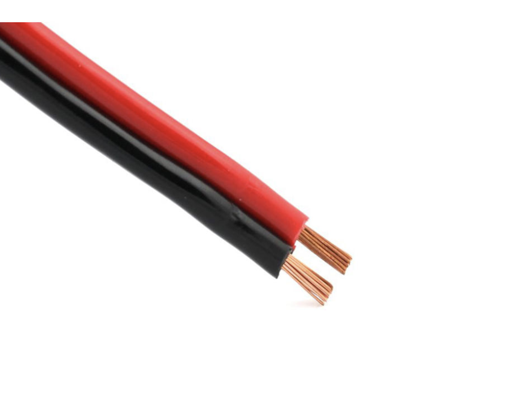 Kabel. tvilling rød/sort 16mm 25 meter