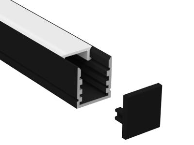 Alu-skinne (14x15 mm.) for LED strip 180 cm. inkl. cover og clips