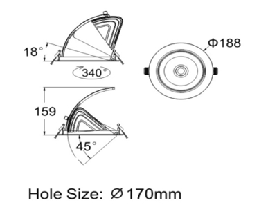 LD361-1 LED 'PROF' downlight